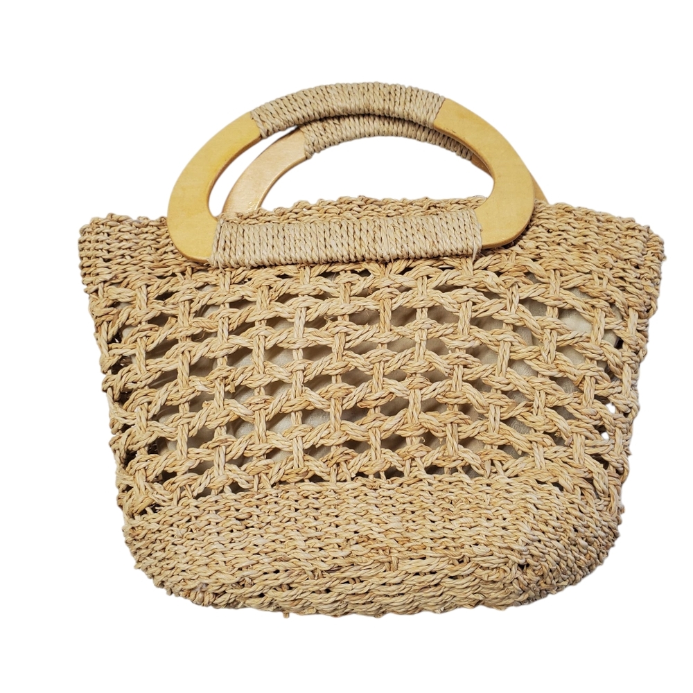 White Stag Woven Tan Handbag